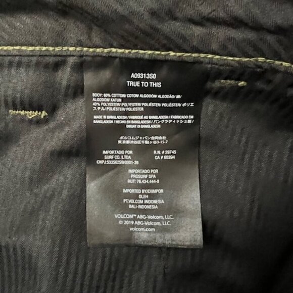 Volcom Vmonty 22" Chino Shorts Green Combo Men's Size 29 - Picture 5 of 6